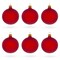 Set of 6 Translucent Red Glass Ball Christmas Ornaments 3.25 Inches
